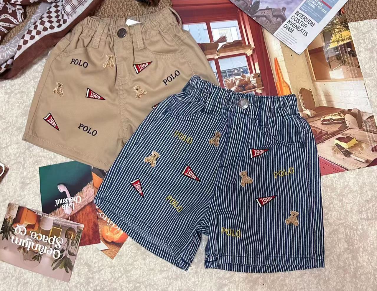 預訂款Polo刺繡短褲（卡其/牛仔)