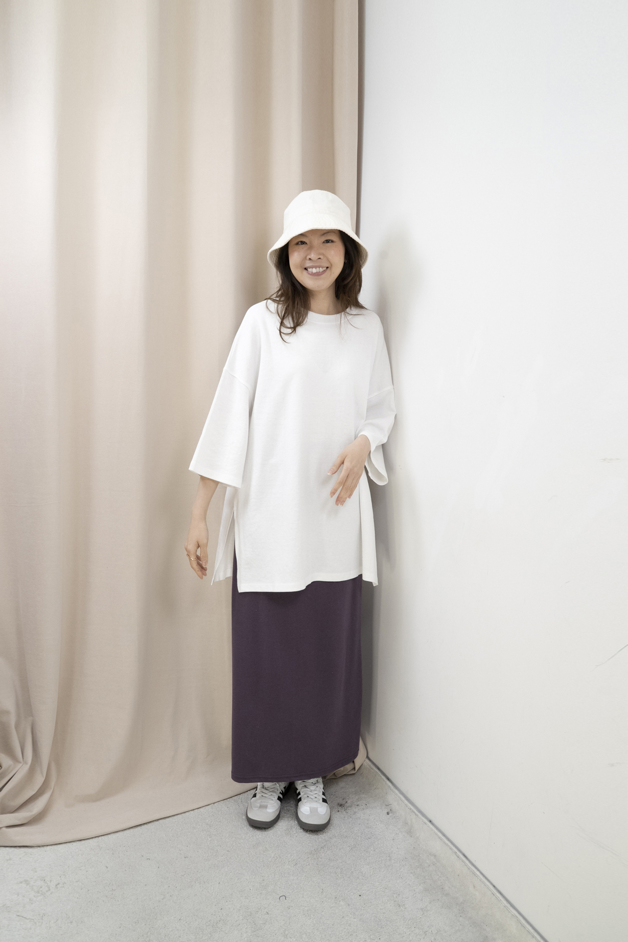 鬆身兩側開叉百搭棉Tee