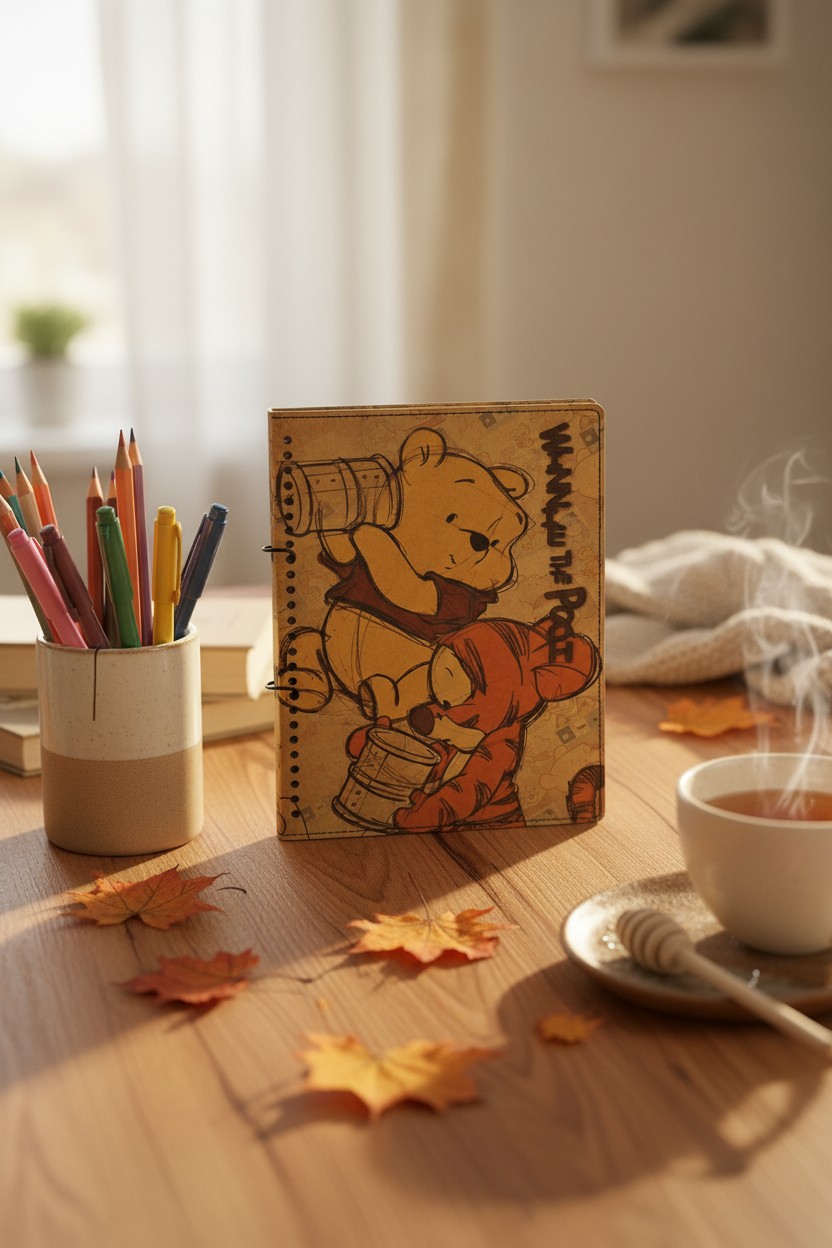 簡易式筆記本-車縫 Winnie the Pooh 維尼熊 (DPNA-2601B)
