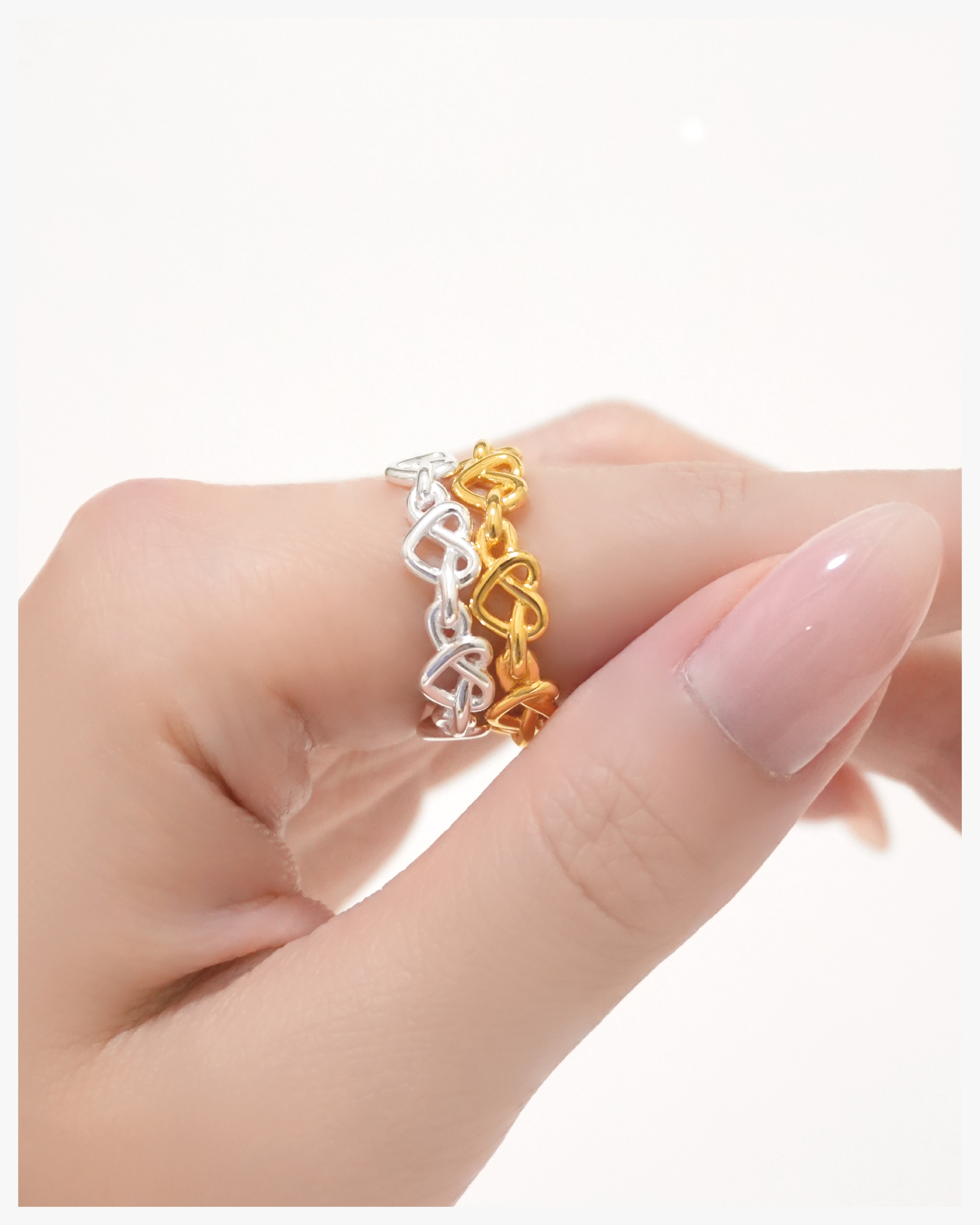 Twisted Heart Loop Ring