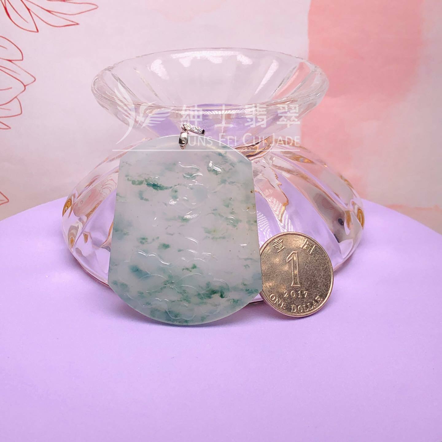 飄花蓮花牌吊墜