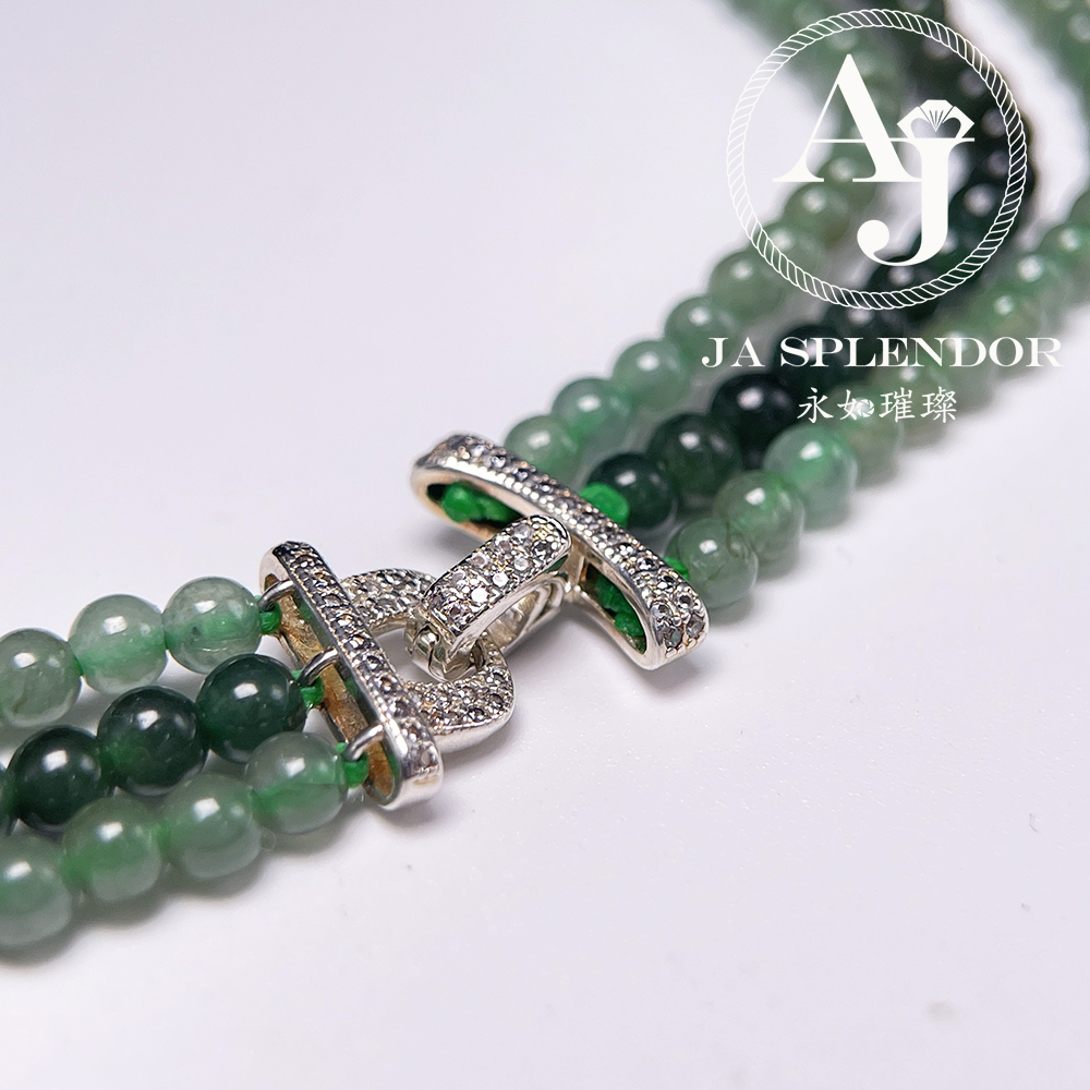FB-G24 天然翡翠A玉 綠野仙蹤扭紋設計項鏈