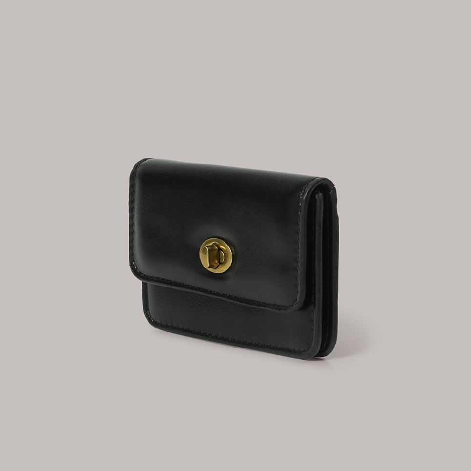  【預訂】 LAMINEZ  Flat Gold Wallet - Black / Brown