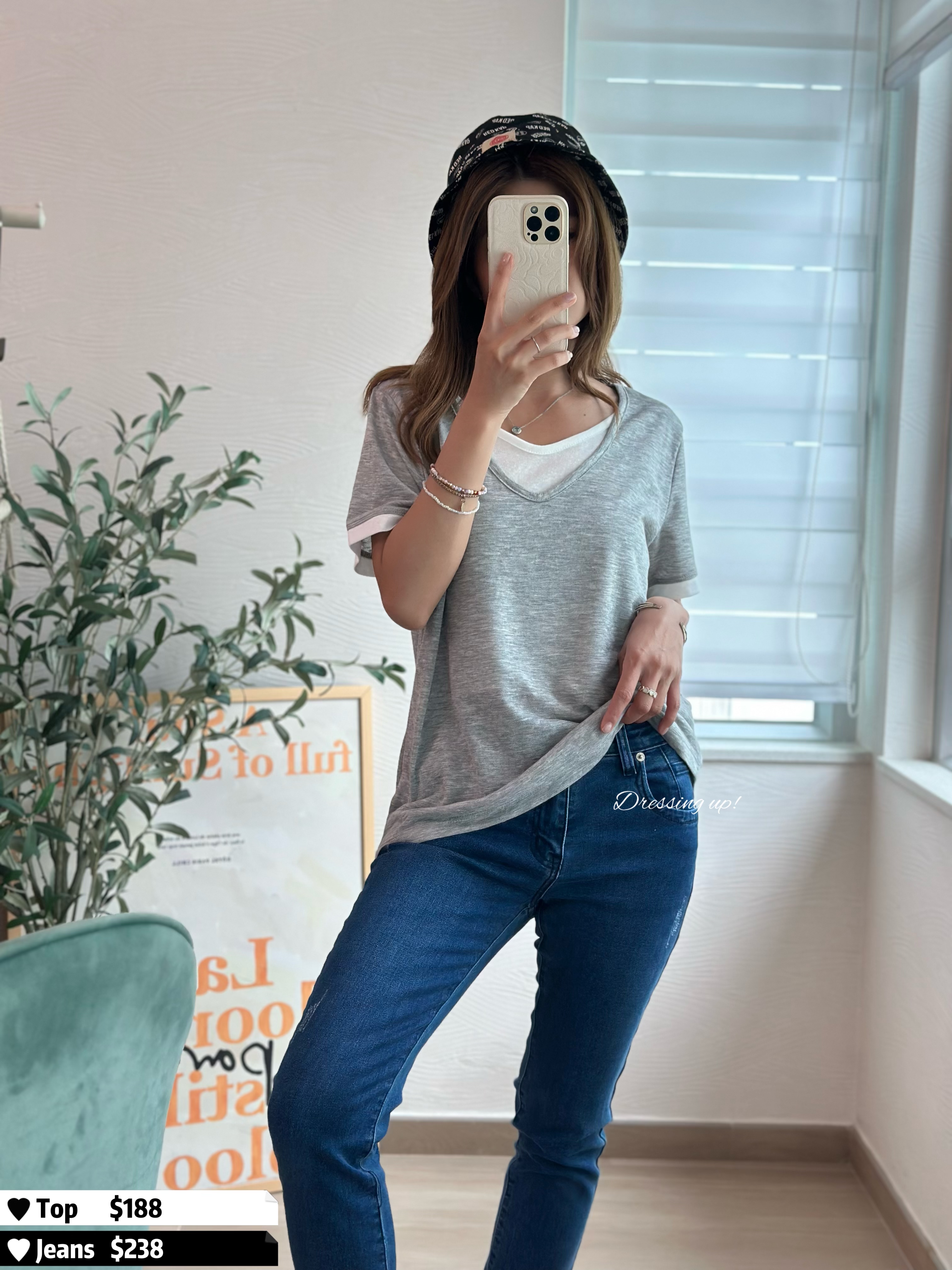 假兩件推介｜棉質拼接上衣