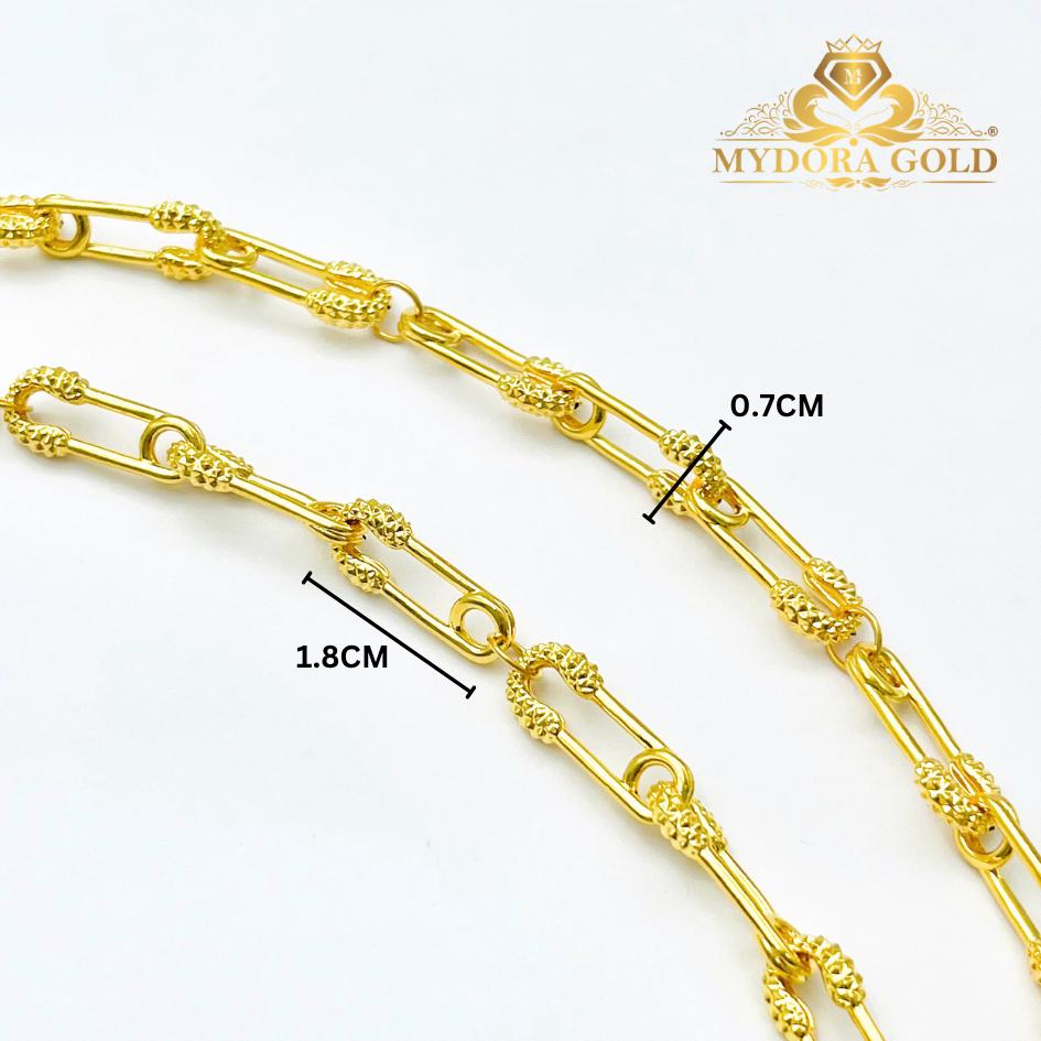 MYDORA Rantai Tangan Fesyen Safety Pin Link l EMAS 916/22K