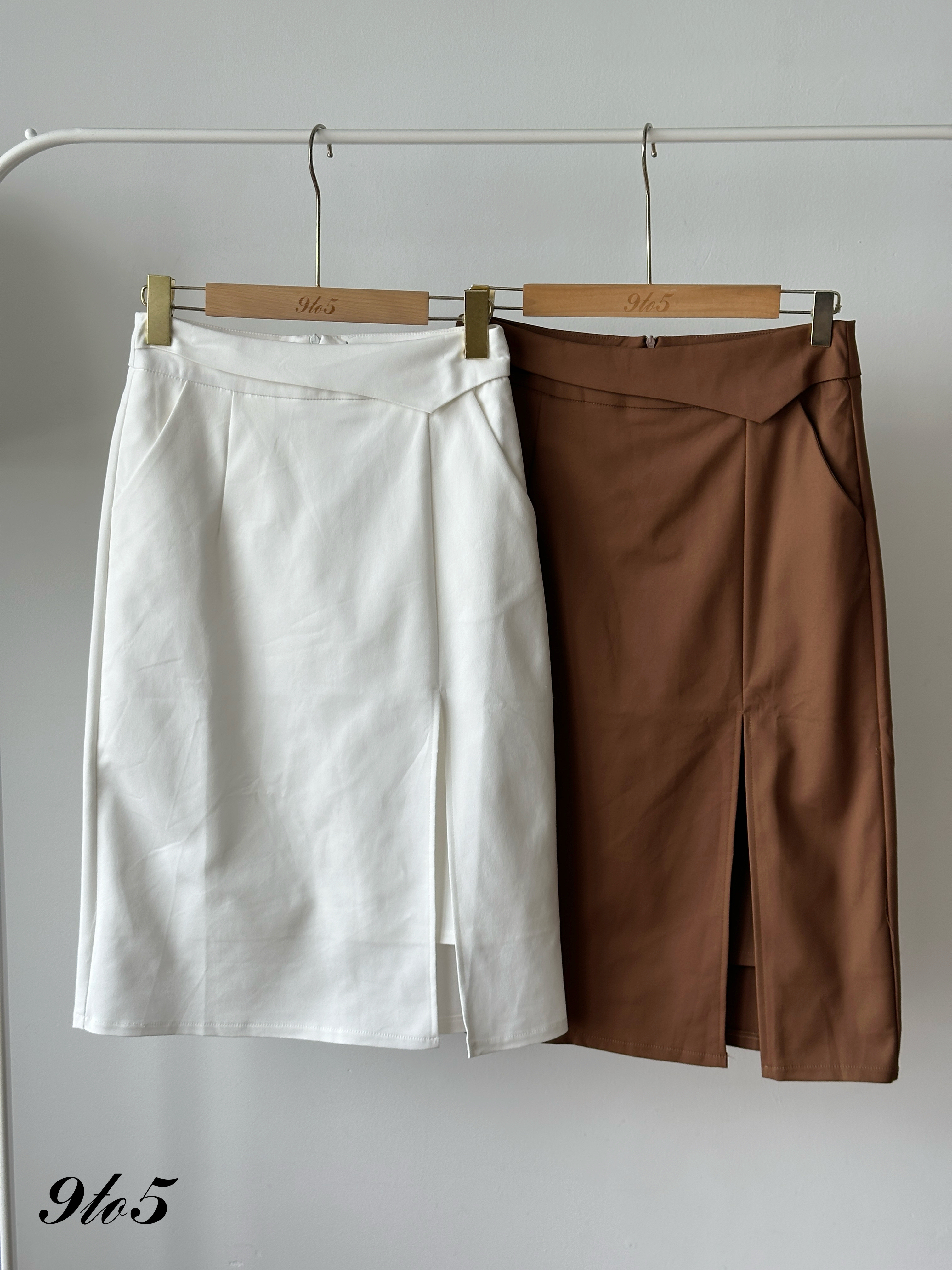 S1992 Front Slit Midi Skirt - 3 Colors 