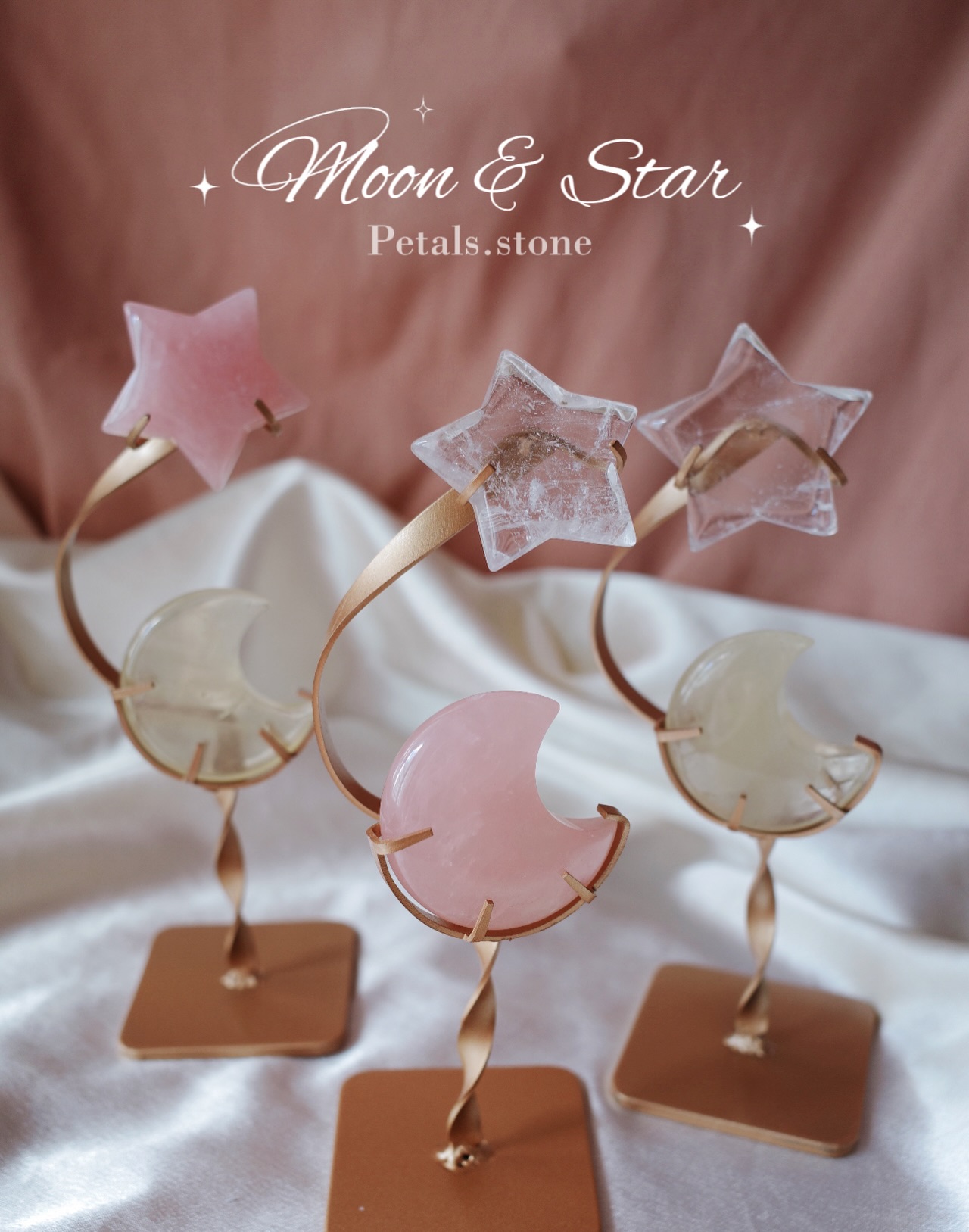 🌛Moon & Star | 黃水晶 粉晶 白水晶