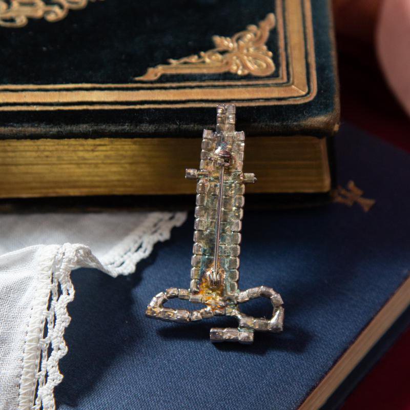 Vintage Lighthouse Rhinestone Brooch (MN324)