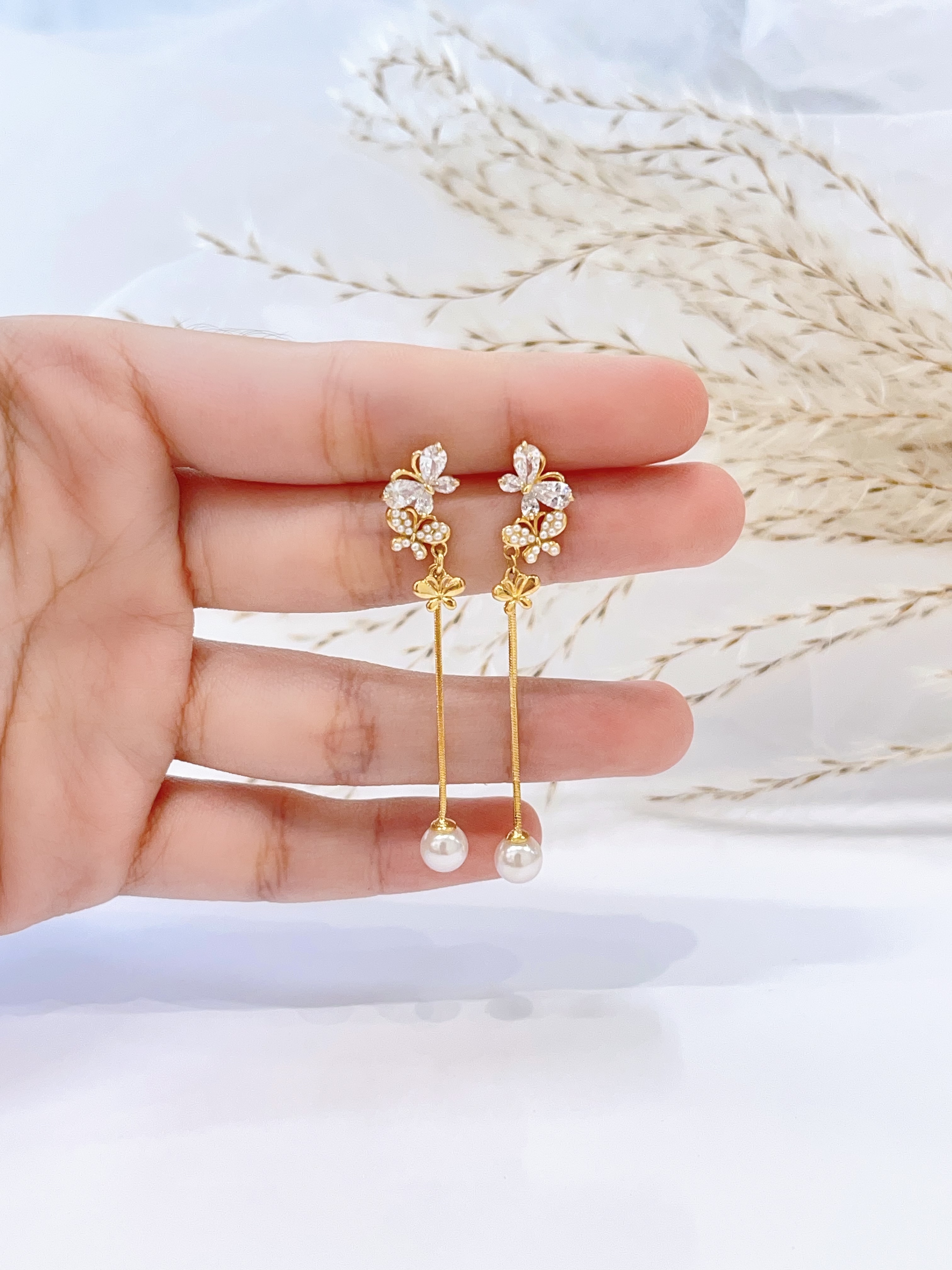 水晶感蝴蝶轻奢气质耳环