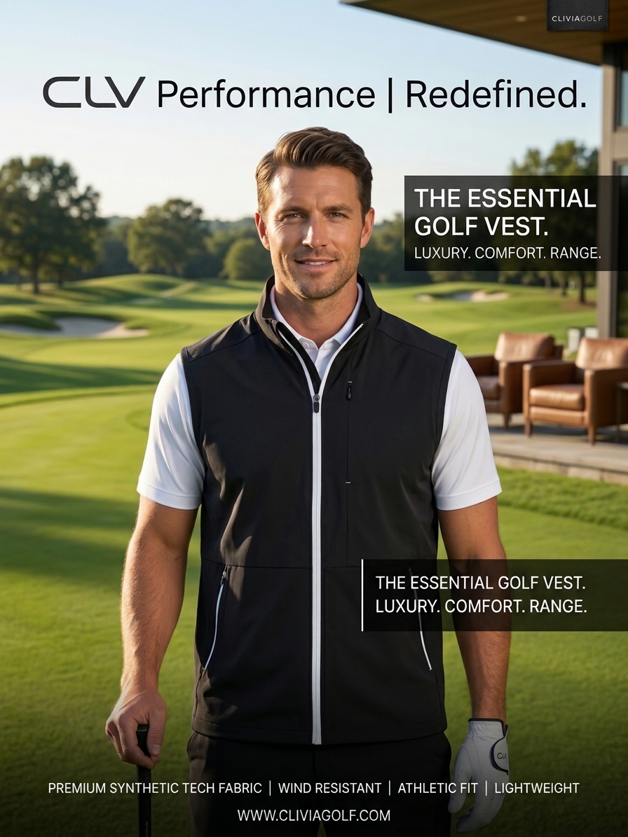 CLV MENS WINDPROOF GOLF VEST 男士防風高爾夫背心