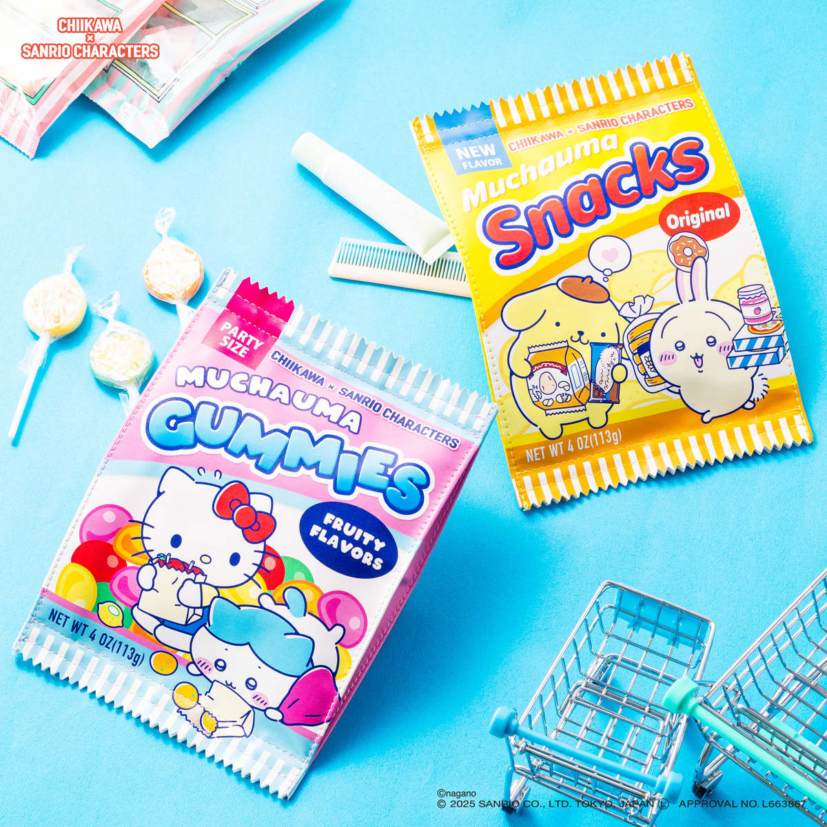 日本 Chiikawa x Sanrio characters 零食款拉鍊袋 pouch