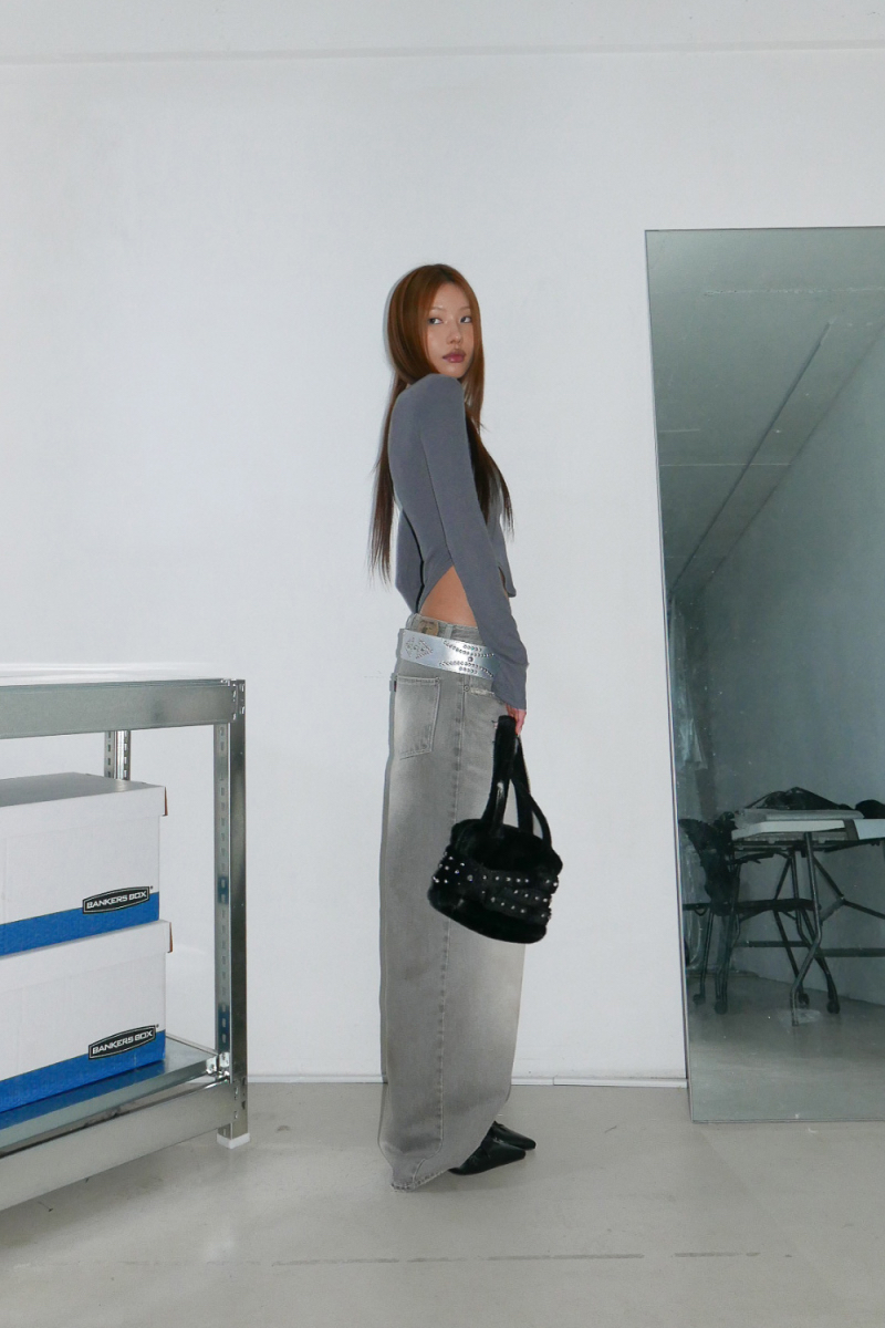 Square Neck Ruched Long Sleeve