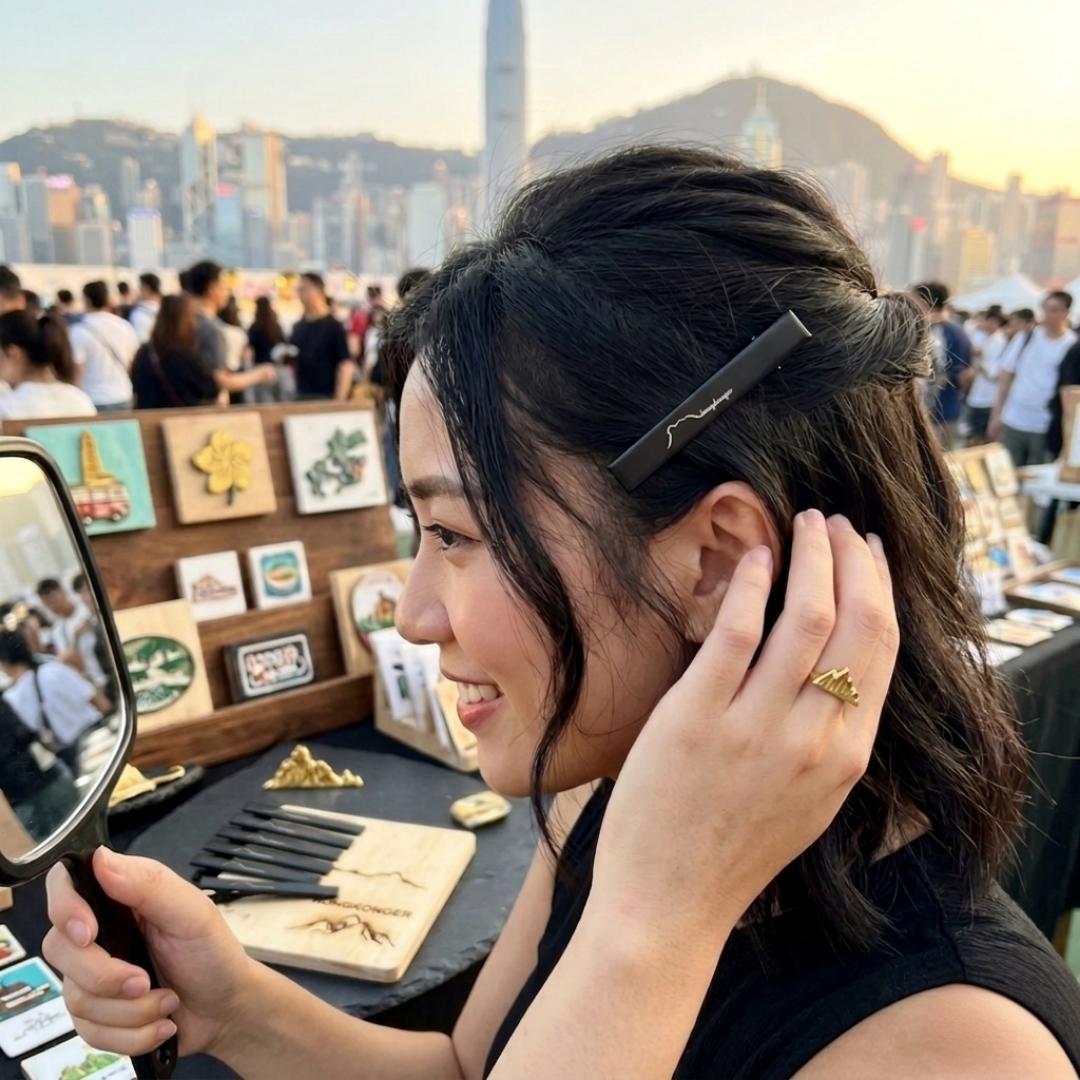 獅子山hongkonger 金屬小髮夾 (本色/加油款｜低至6.50/件)