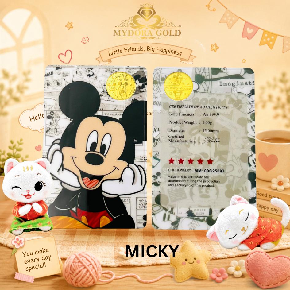 MYDORA 999.9 Gold Bar 1G AURI Friends Collection