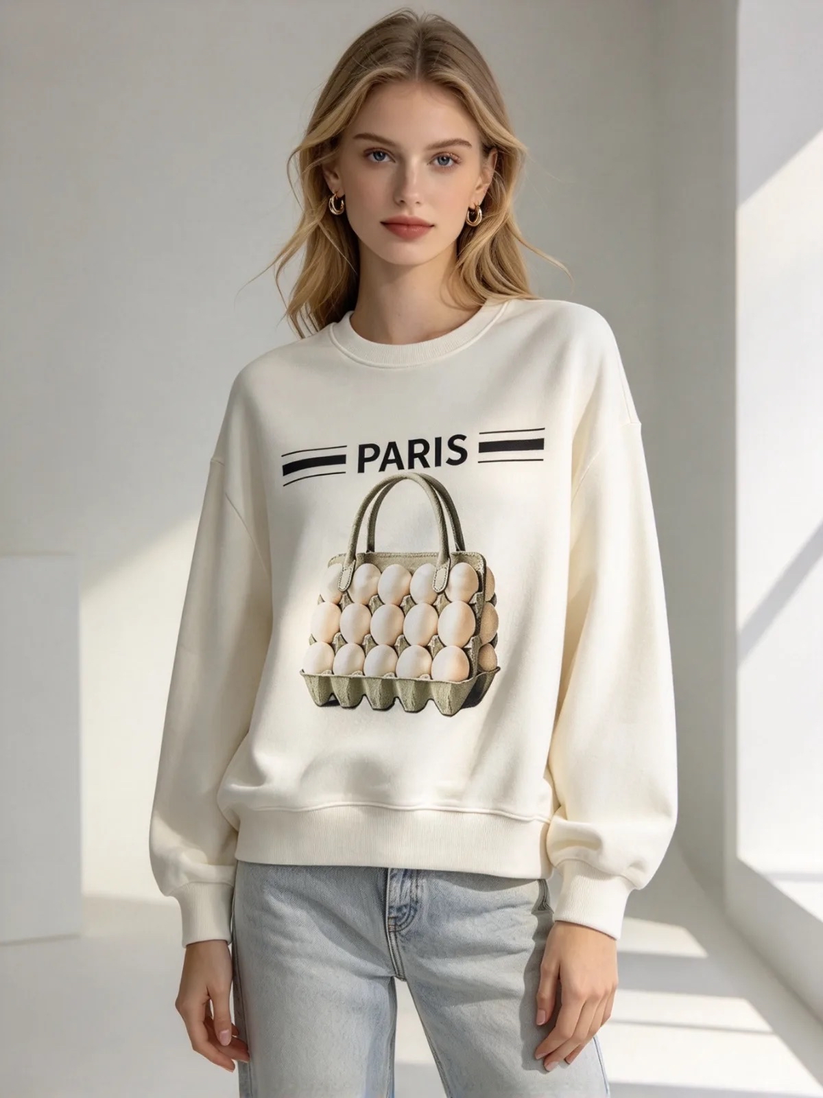 [訂購］A041 Egg Carton Tote Paris Sweatshirt