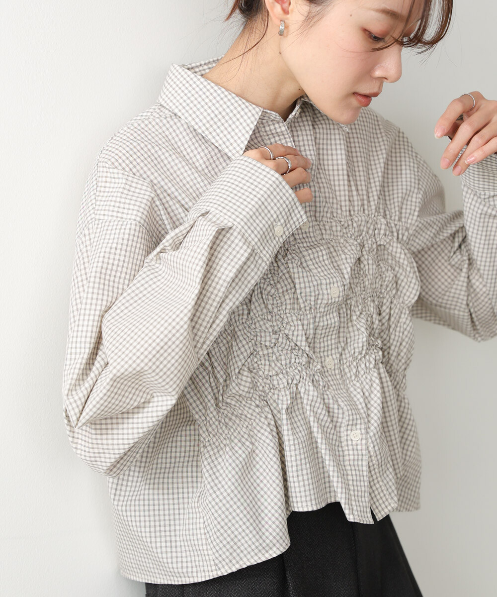 抽褶短版裇衫【JT023】