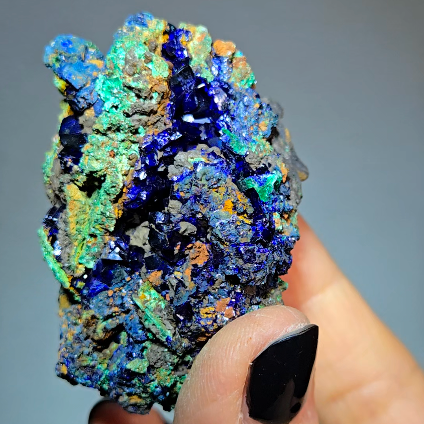 Rare cubic azurite specimen - AZ23