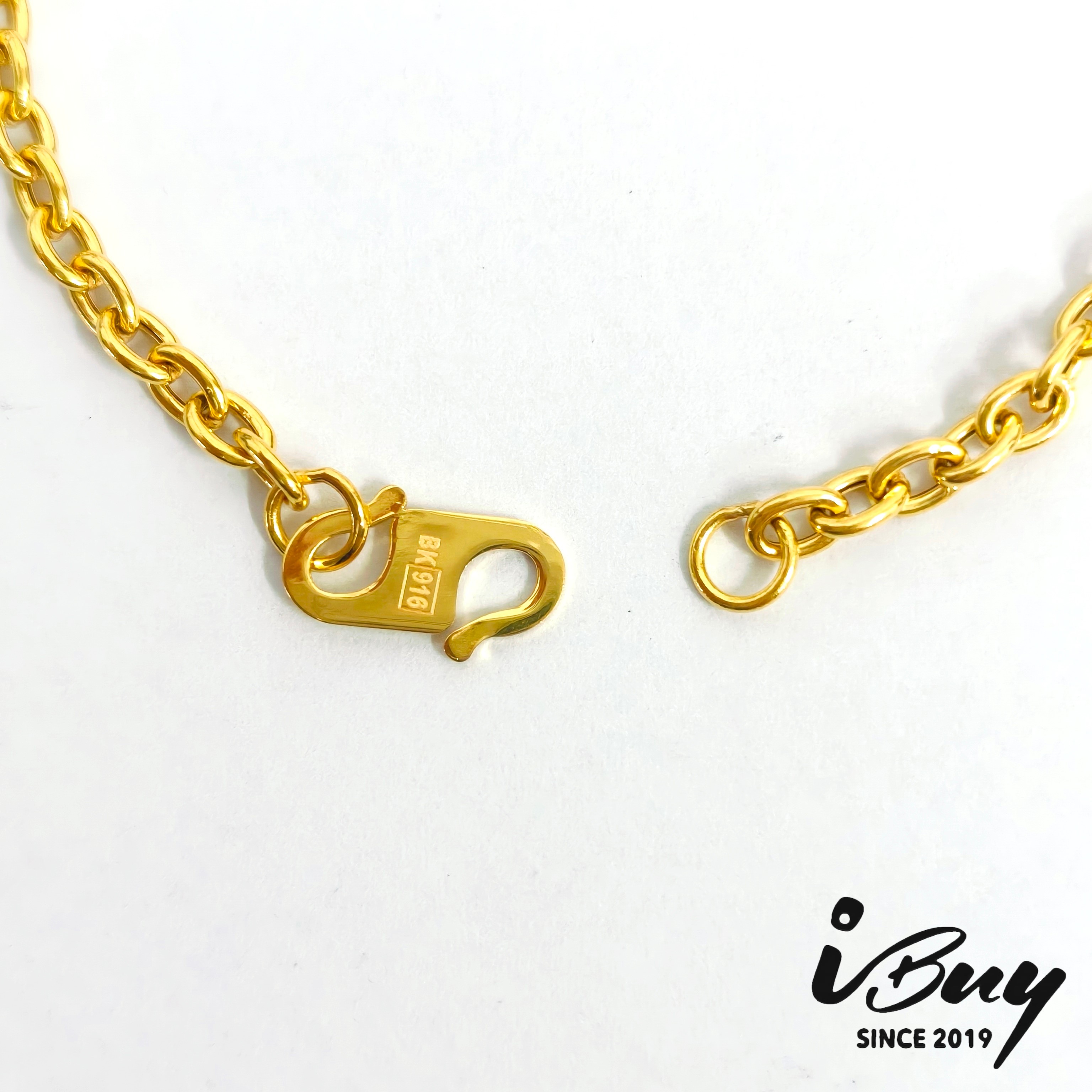 916 GOLD HOLLOW CABLE BRACELET 916 金 空心万字链