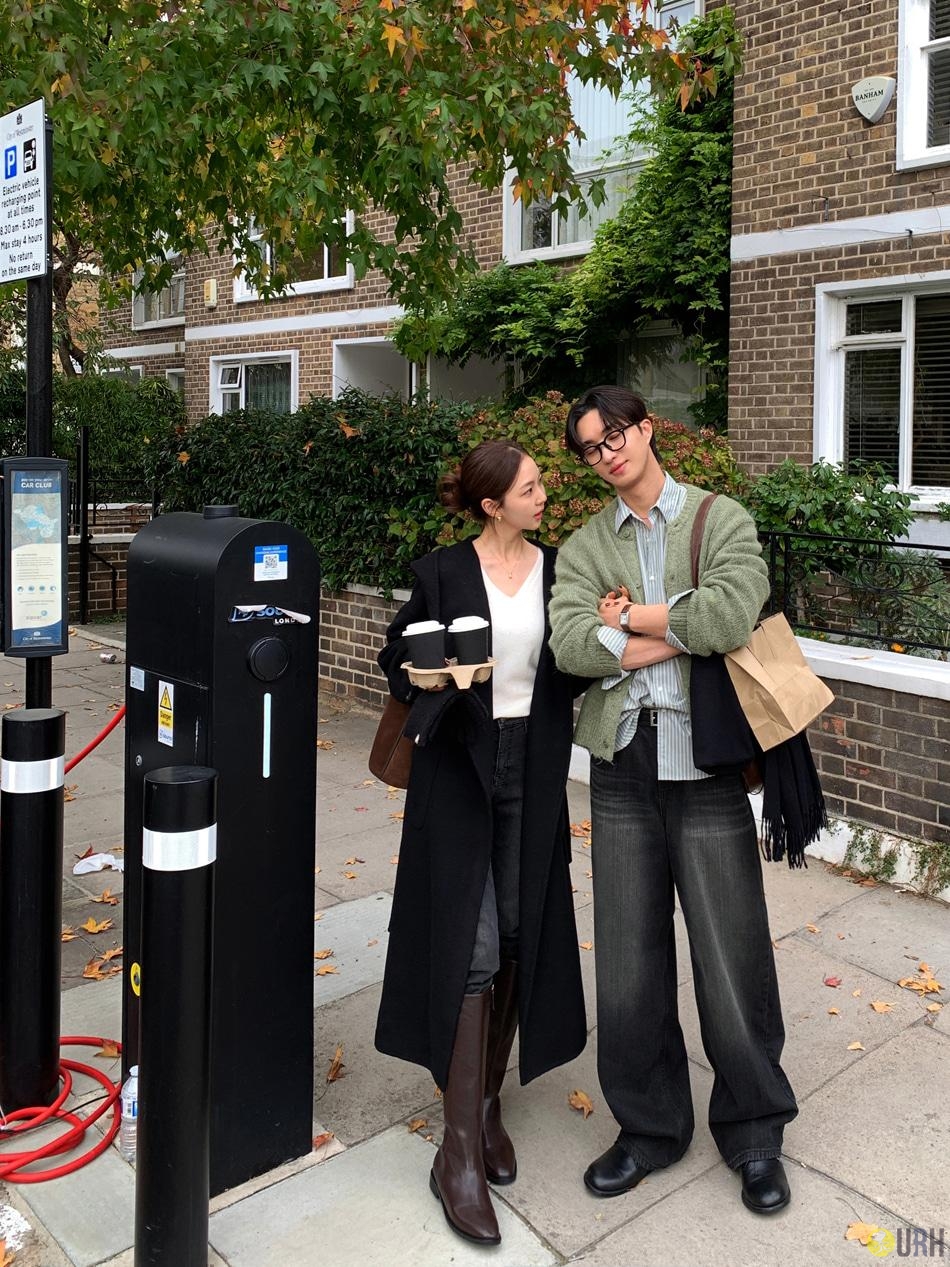 【100%保證韓國直送】復古墨綠洗水質感寬鬆牛仔長褲 Black Green Washing Denim Wide Pants RL114584