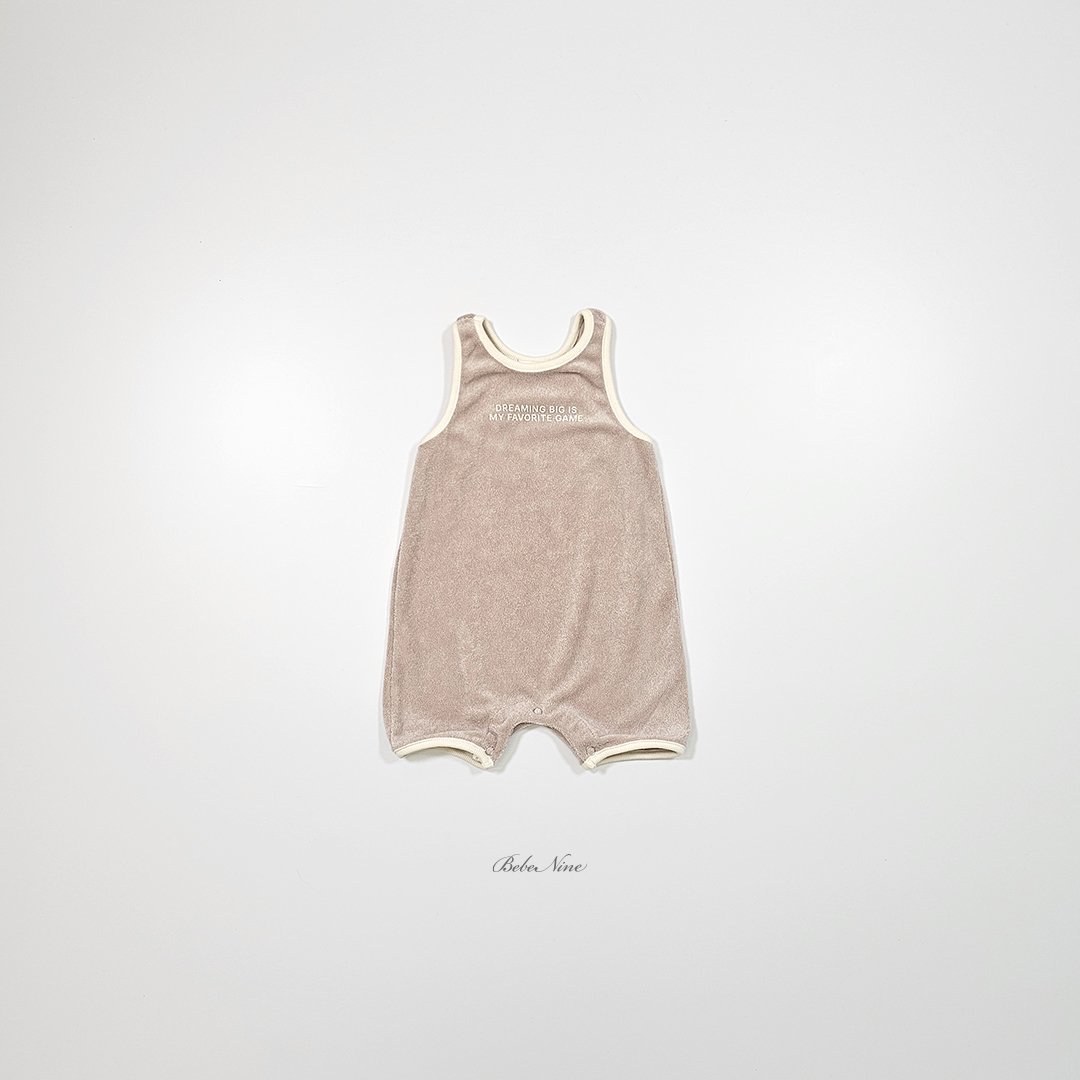 ☀️預訂 韓國直送☀️🇰🇷Bebenine四色字母印花毛巾布滾邊背心連身服