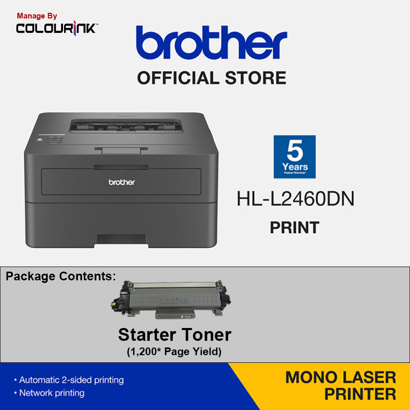Brother HL-L2460DN  A4 Single Print Mono Laser Printer Auto Duplex Network L2370DN L2460DN