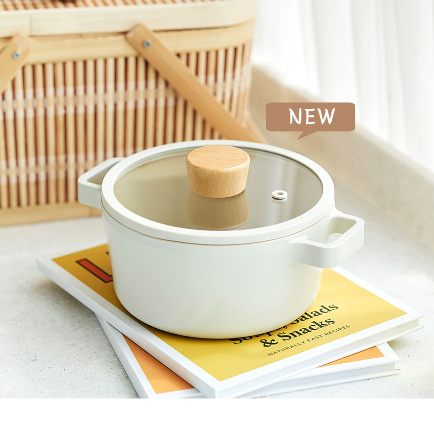 Neoflam - FIKA 16cm Double-handled Pot 雙耳鍋連蓋 (白色)