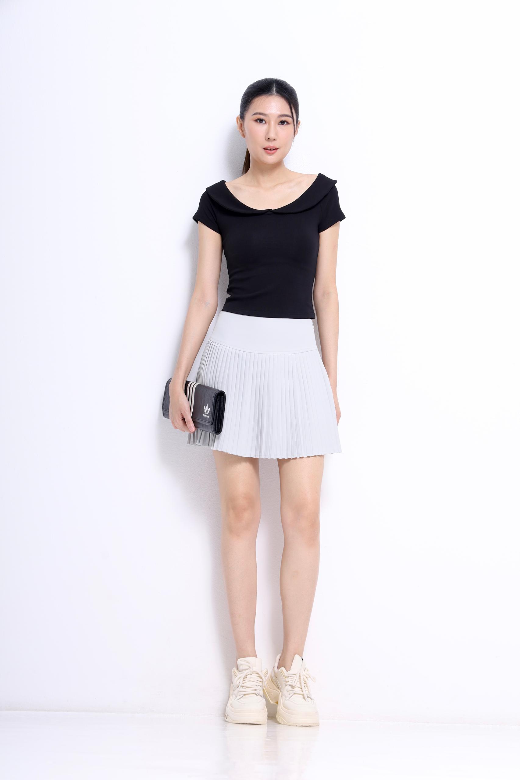 CB2719 OPEN ROUND NECK FITTED TEE TOP