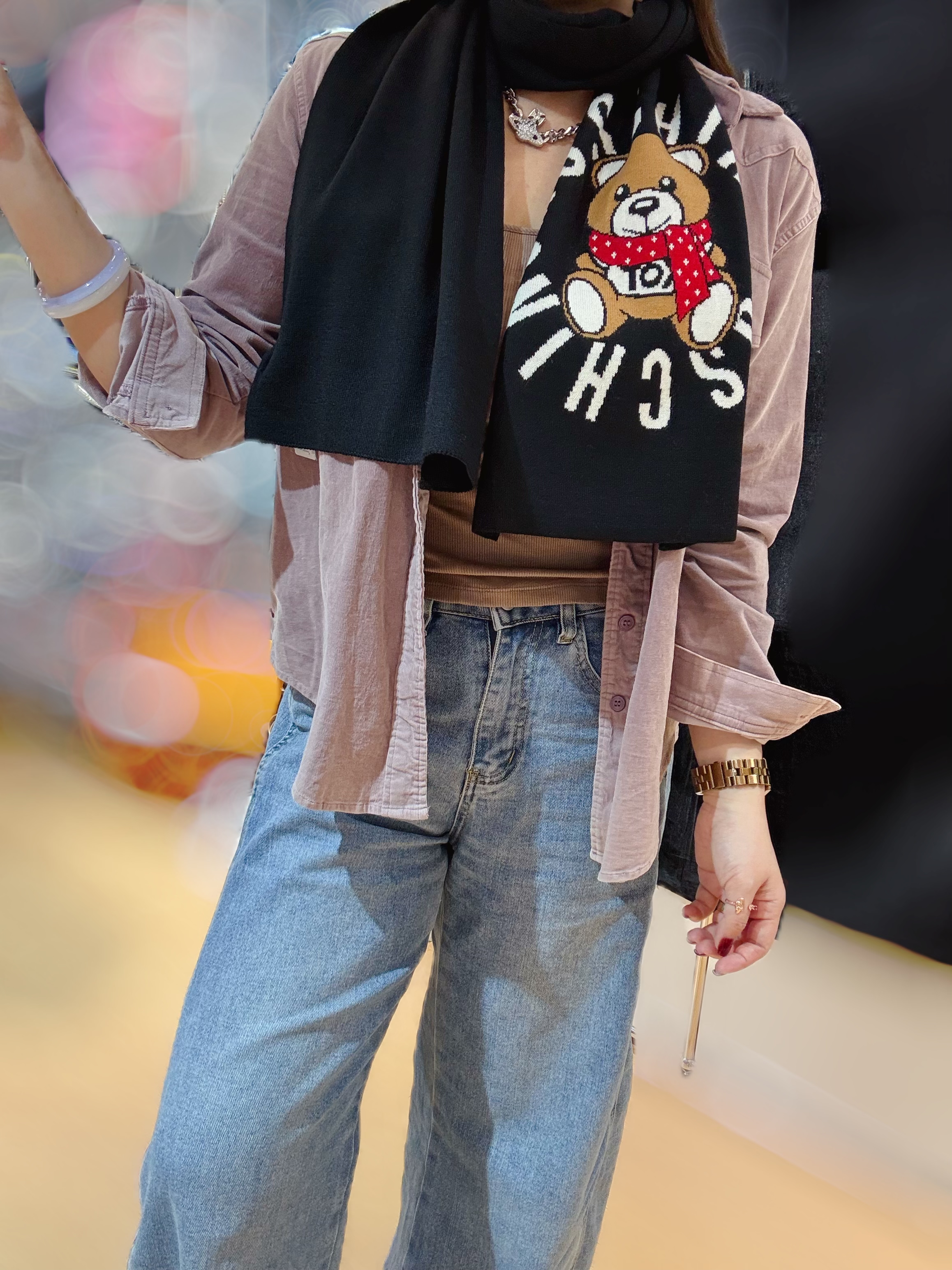 Moschino scarf bear/30673/blk