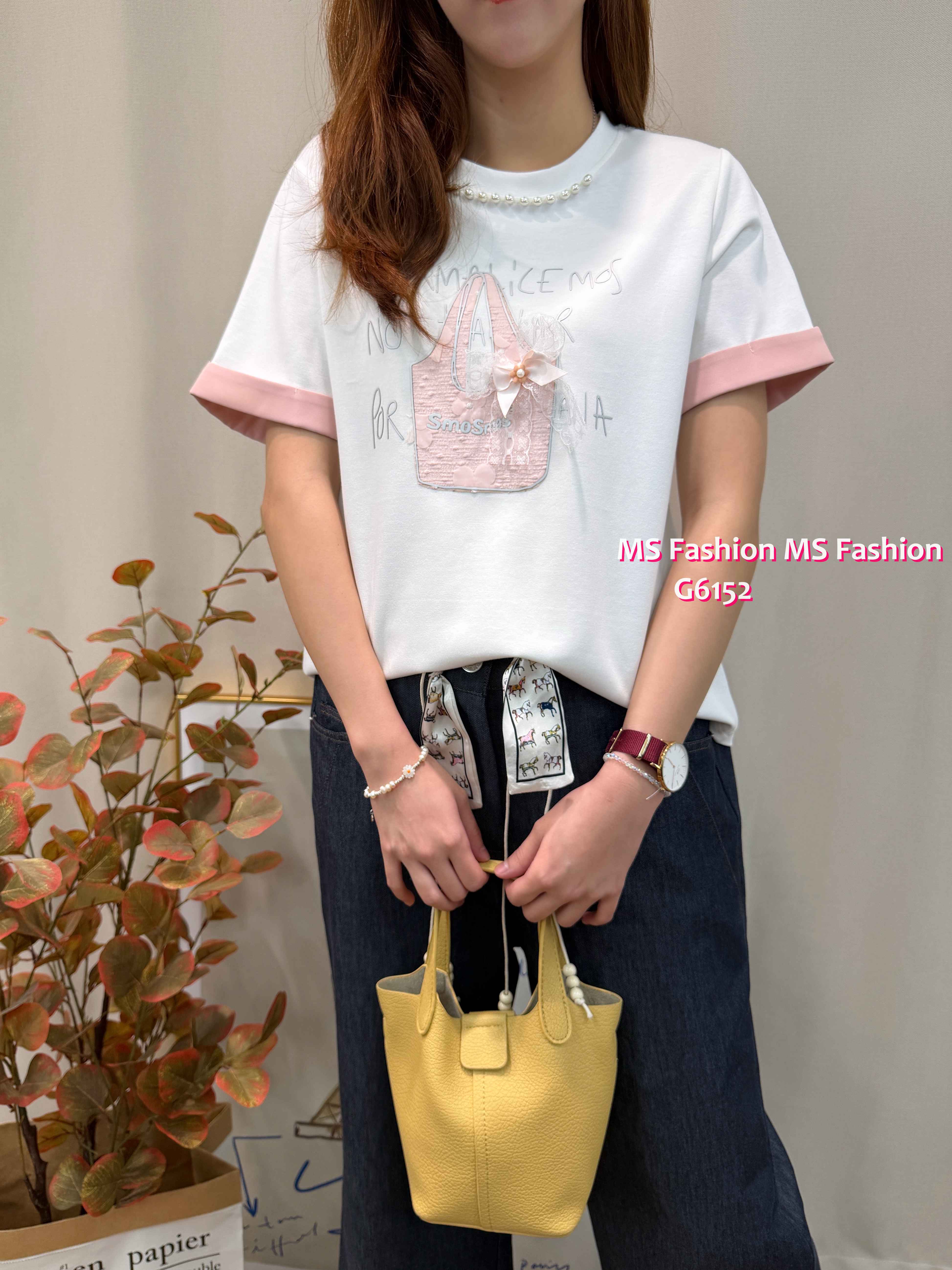 G6152 韓國🇰🇷靚靚手袋蝴蝶print top