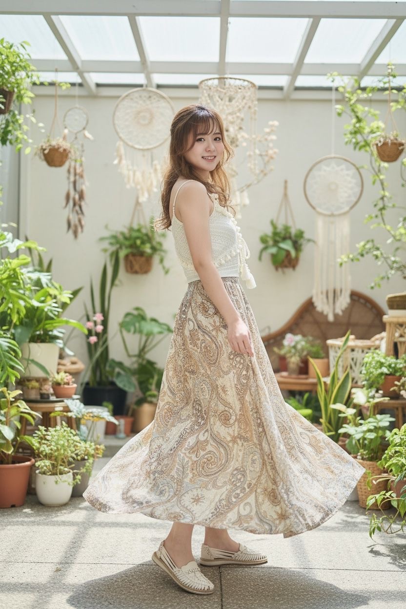 2022 Milk Tea mix color Silky Skirt 40"