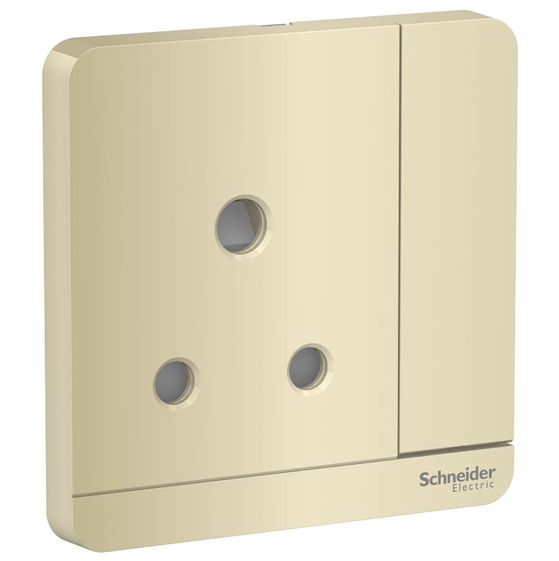 Schneider 施耐德 奐尚 15A 單位三腳圓頭有掣插座連LED指示燈 E8315_15N_WG_C5