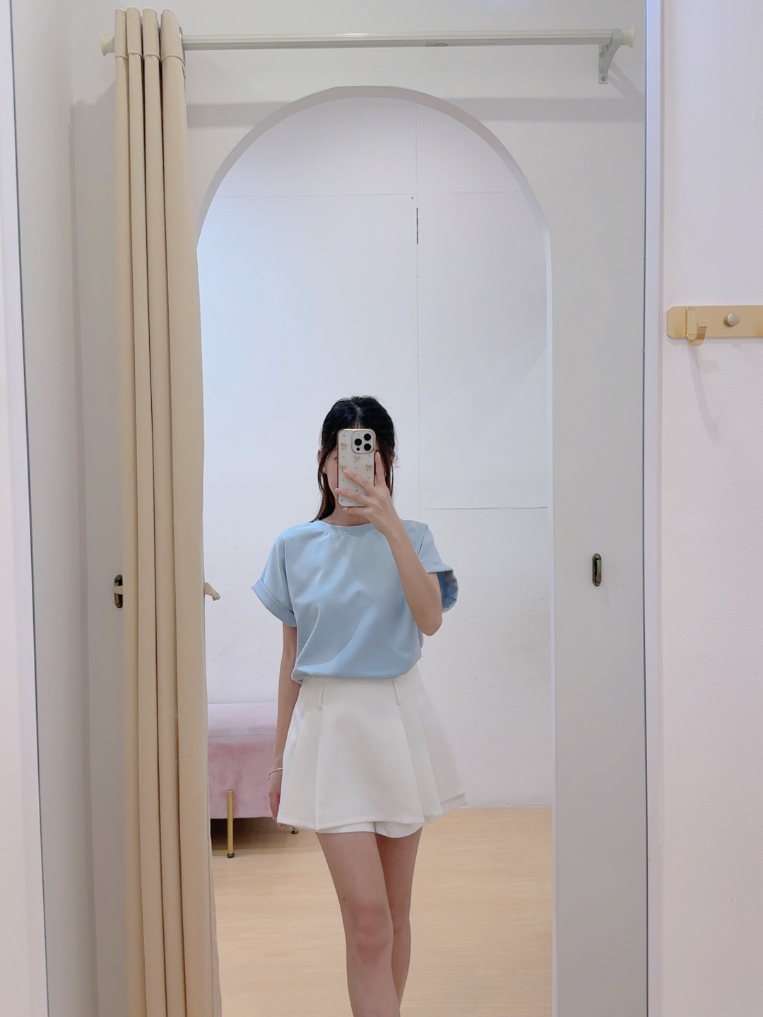 太空棉半袖卷边oversize 上衣R2956