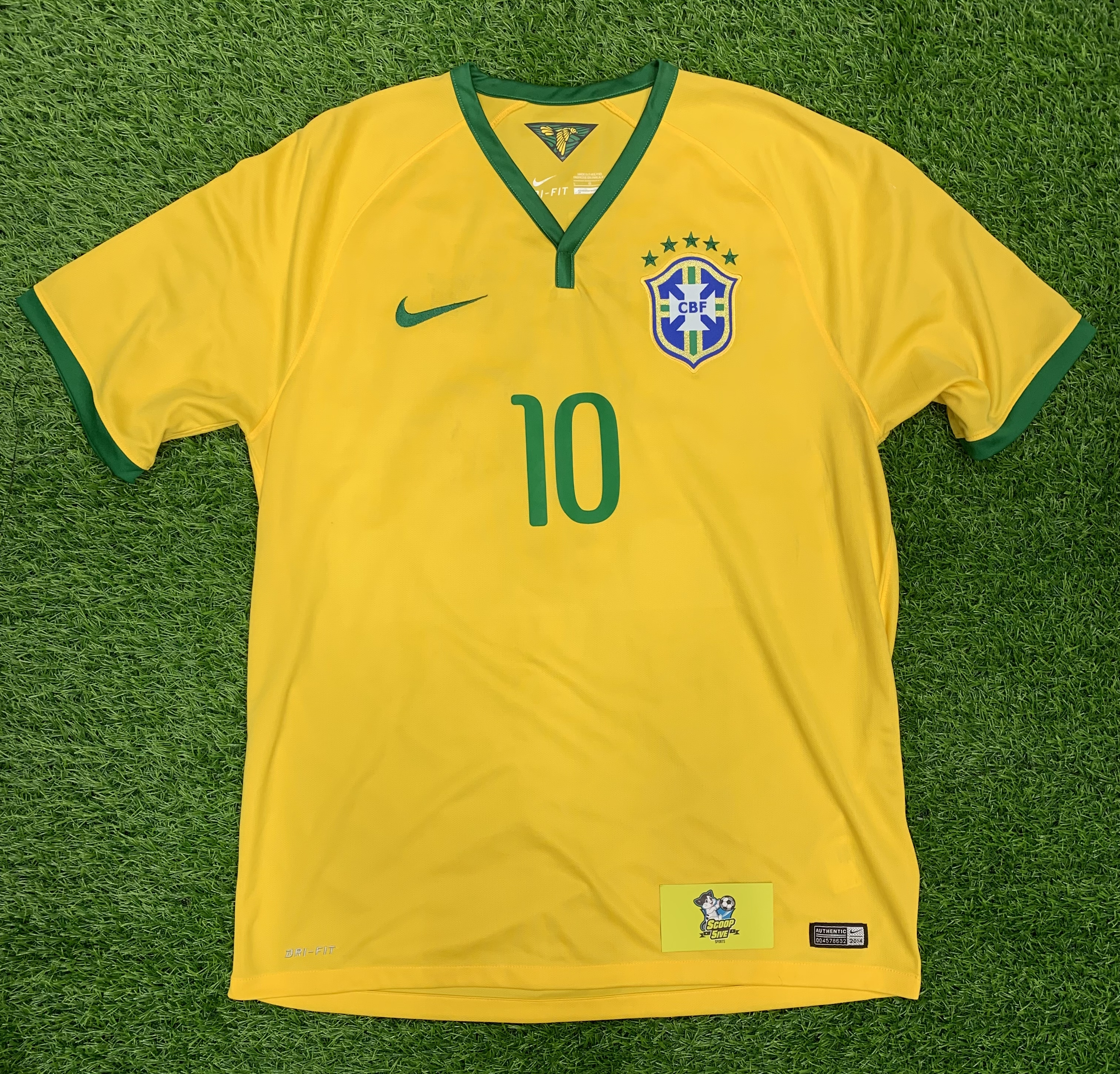 二手 90%新 2014 巴西 主場 球迷版 短袖 連10 Neymar JR