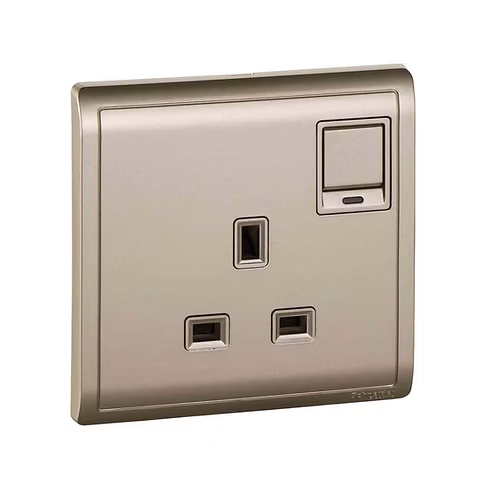 施耐德 Pieno 沉醉金 13A單蘇有掣有燈 插座