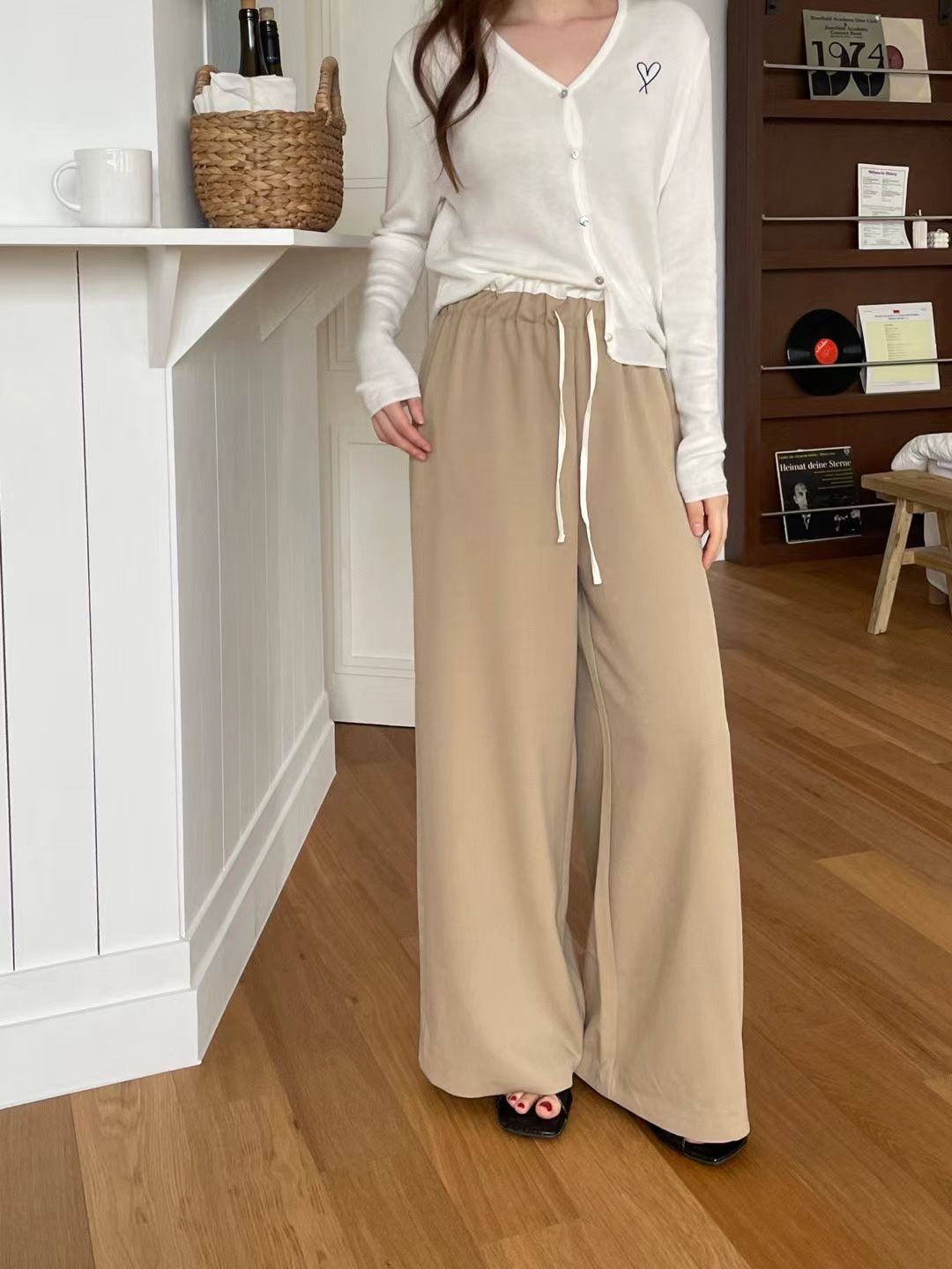 BOT02_09 撞色褲頭闊褲 (2色)