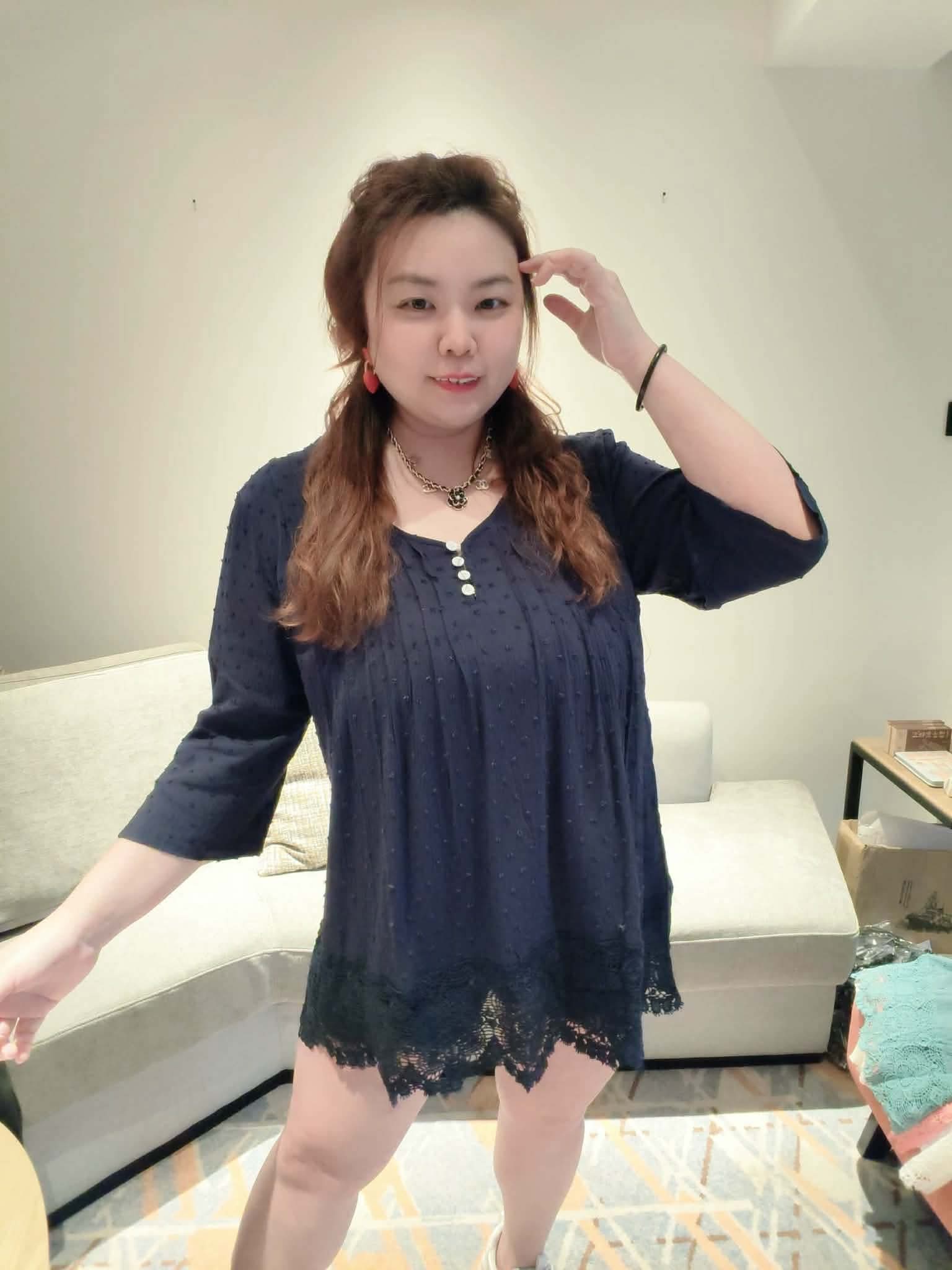 YPB08 260402 中袖高档冰丝棉麻蕾丝衫