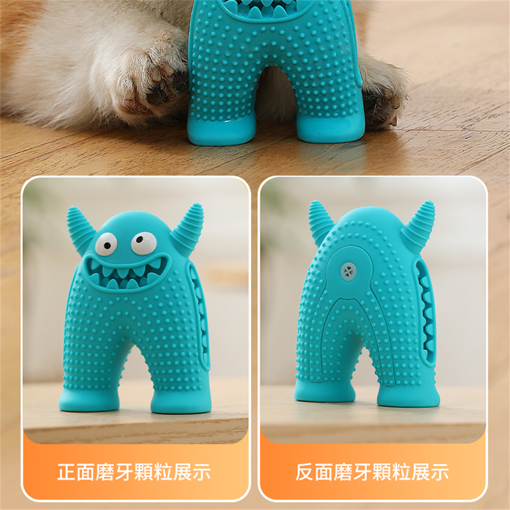 寵物磨牙玩具 狗狗牙刷 狗狗玩具 小怪獸發聲玩具 藍色 ［平行進口］ HK2755