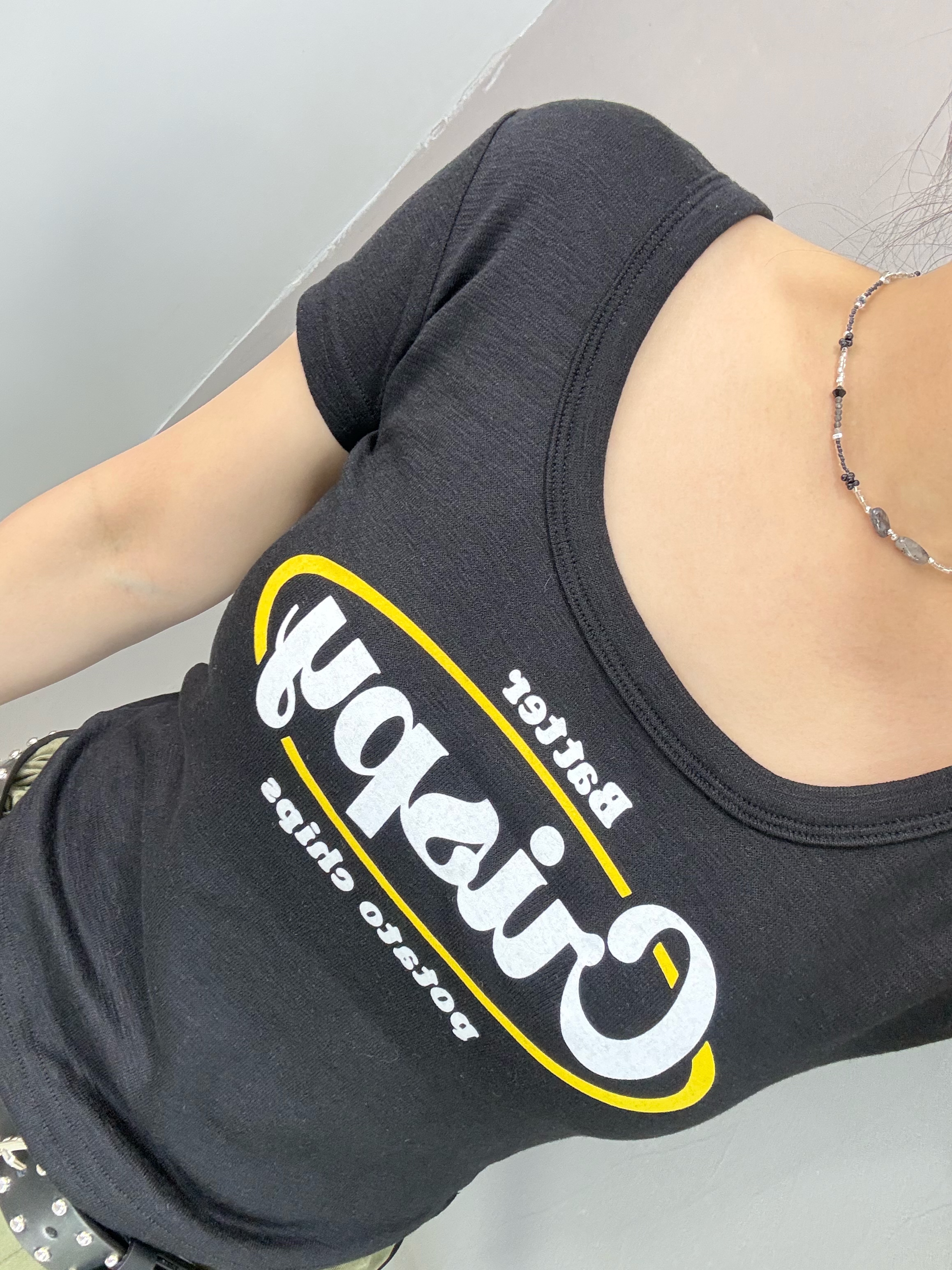 Z65 U領撞色字Tee