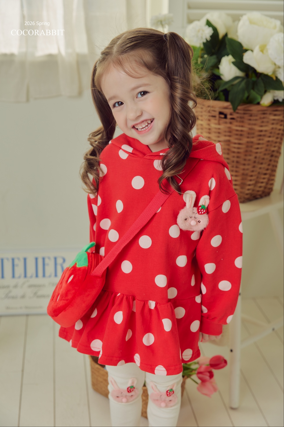 波點連身裙 / 兔仔 Legging