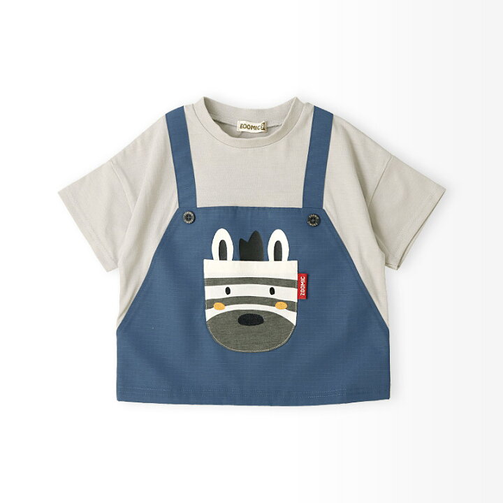 🇯🇵預訂 日本直送🇯🇵Zoomic兩色動物口袋前後印花吊帶短袖T恤