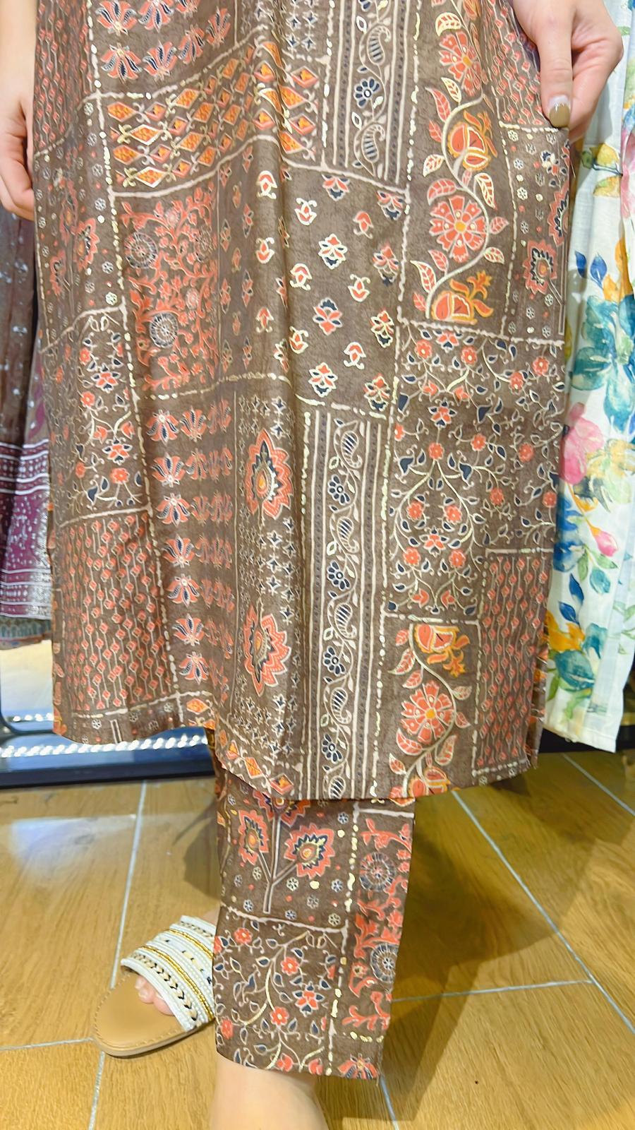 Ash Purple x Grey Set of 2 Kurta + Pants #1006