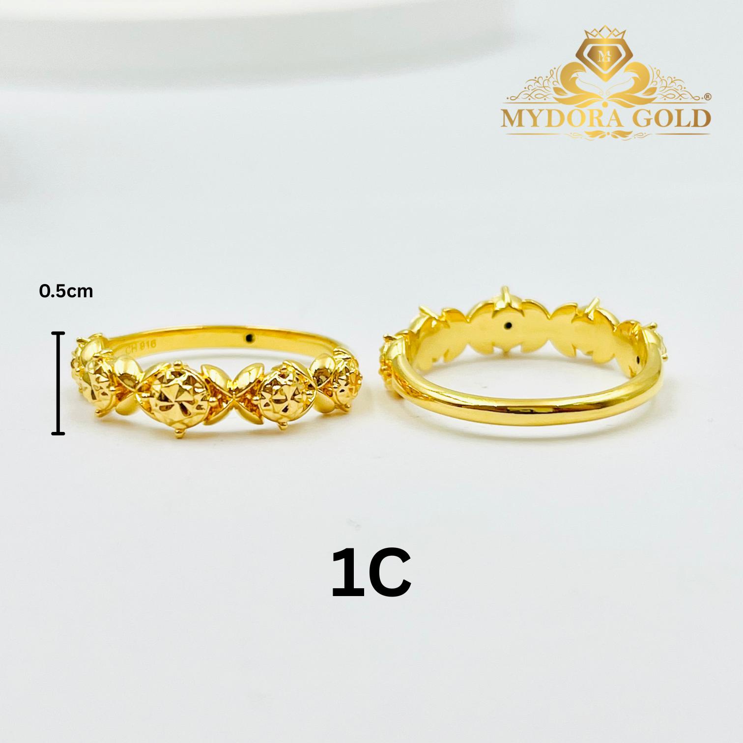 MYDORA Cincin Diamond Cut (5G) l EMAS 916/22K