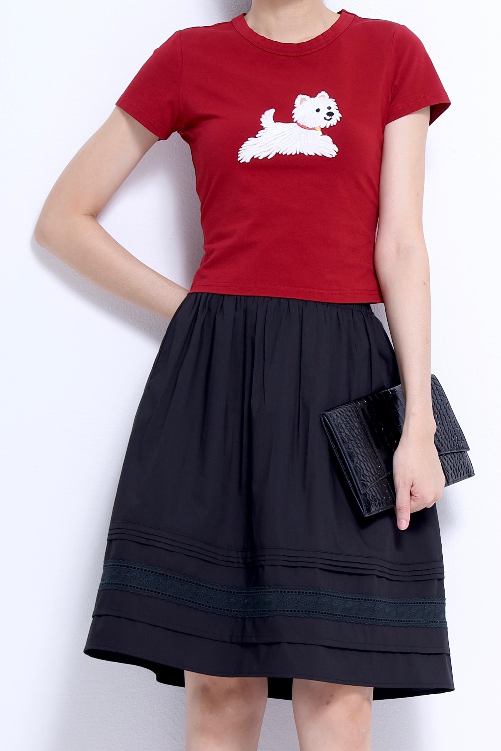 CB2782 Puppy Embroidery Top