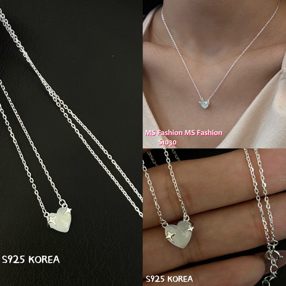 S1030 韓國🇰🇷S925純銀星星愛心頸鏈