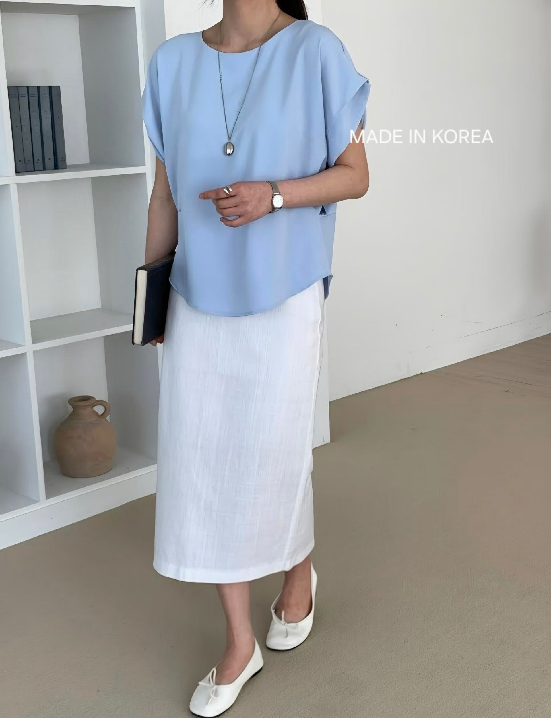 G6185 韓國🇰🇷靚色摺袖top