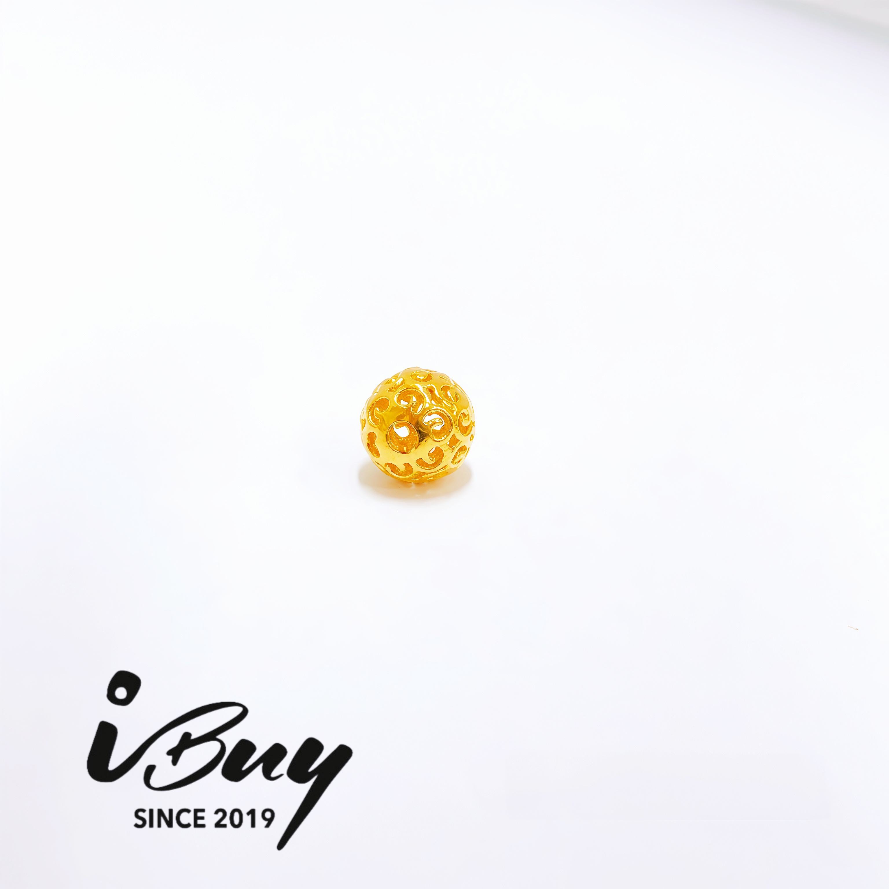 999 GOLD SWIRL PATTERN SPACER BEAD 999金 卷纹隔离珠串咀