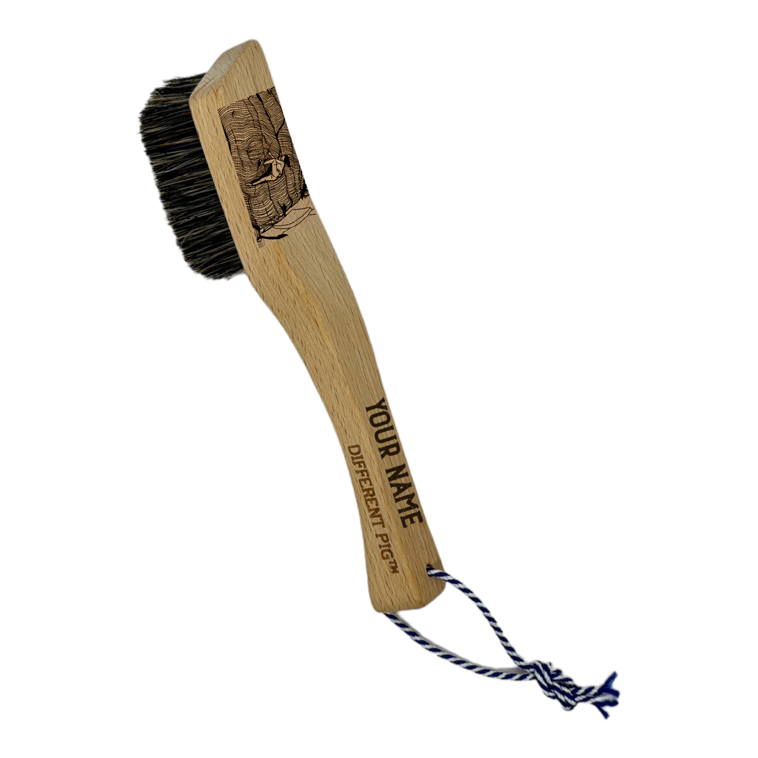 【來圖訂製】𝗗𝗜𝗙𝗙𝗘𝗥𝗘𝗡𝗧 𝗣𝗜𝗚™ OG brush with paracord fully customised by you 刻圖大豬攀岩掃