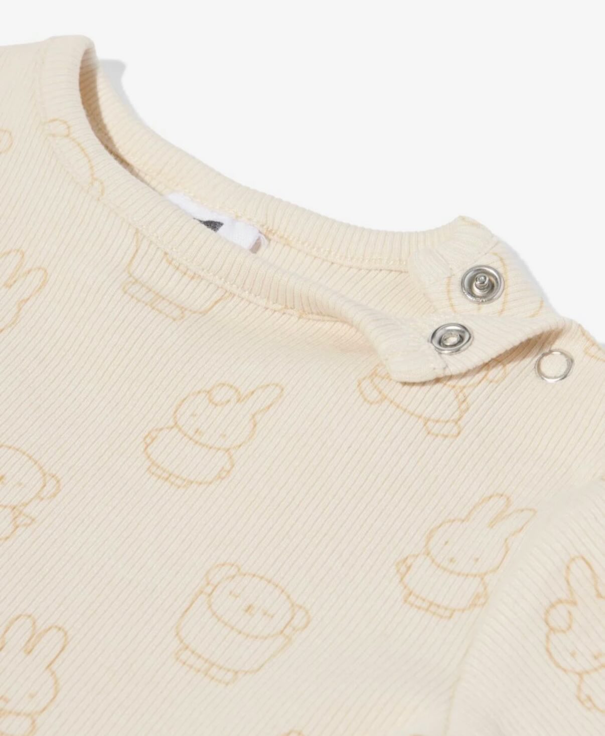 Miffy newborn baby long sleeves top (ecru repeated miffy)