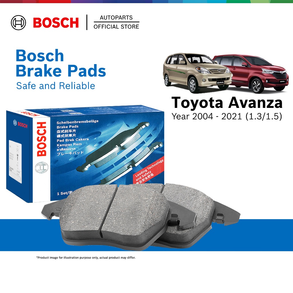 Bosch Front Brake Pads for - Toyota Avanza 1.3 1.5 Rush (2003 - 2015 ) 0986AB1012