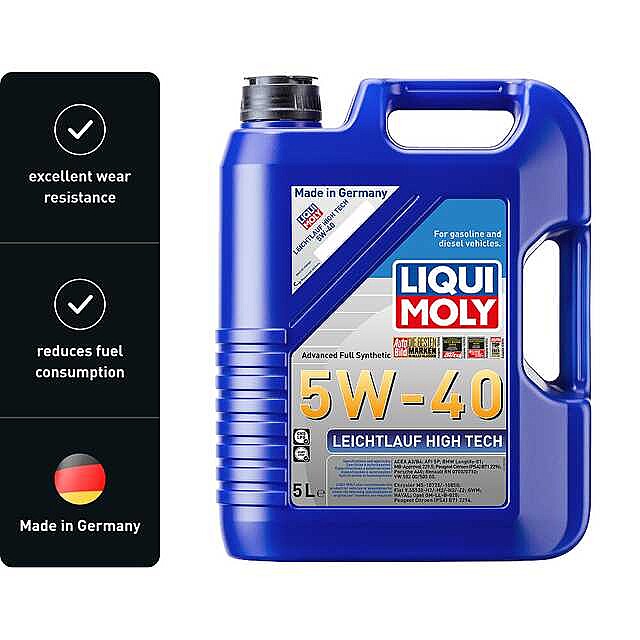 LIQUI MOLY Leichtlauf High Tech 5W-40 (5L) 機油/潤滑油/偈油【原裝行貨】